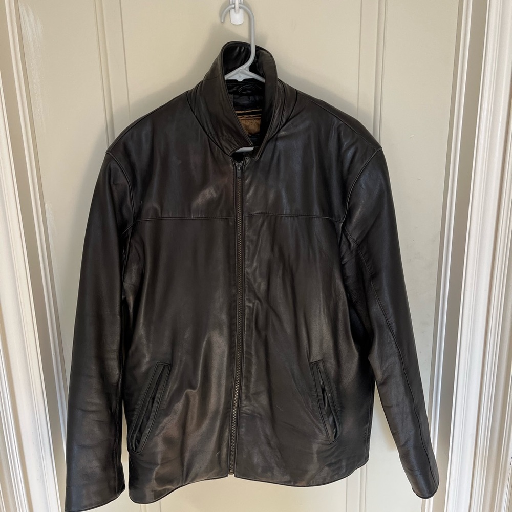 Brown leather jacket